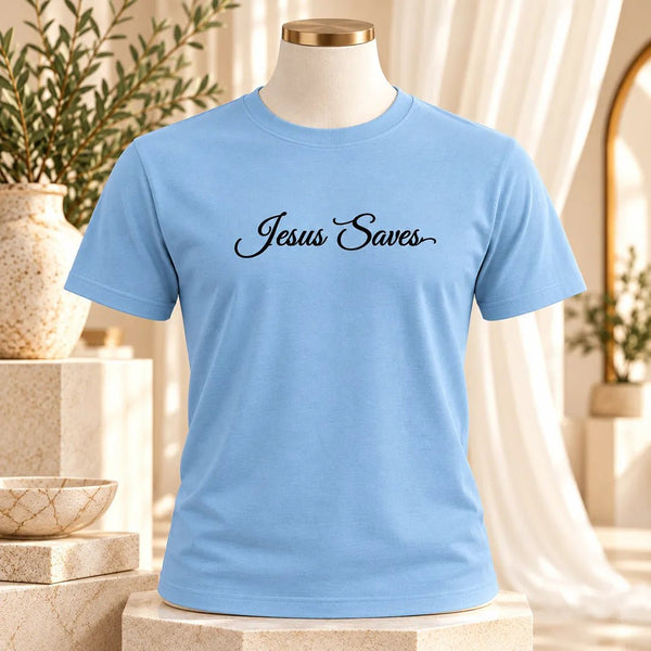 Jesus Saves Christian Script T-Shirt