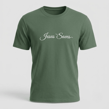 Load image into Gallery viewer, Jesus Saves Christian Script T-Shirt
