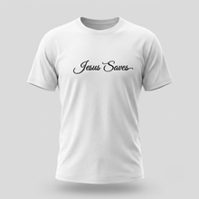 Load image into Gallery viewer, Jesus Saves Christian Script T-Shirt
