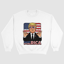 Load image into Gallery viewer, Trump Merica Sweatshirt, Funny Patriotic American Flag Pullover

