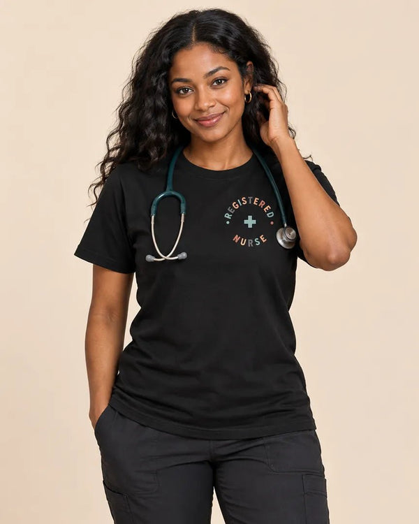 Registered Nurse Colorful Medical Cross Graphic Tee