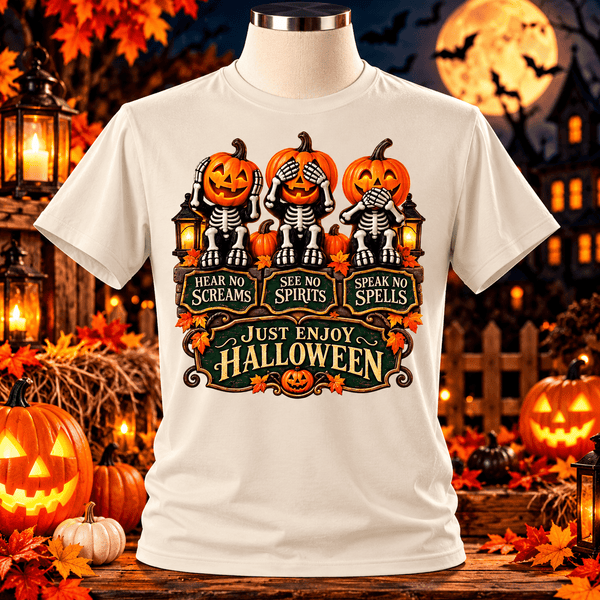 Hear No Screams See No Spirits Halloween T-Shirt
