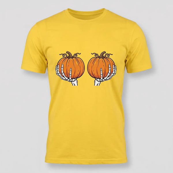 Skeleton Hands Pumpkin Halloween Graphic Tee
