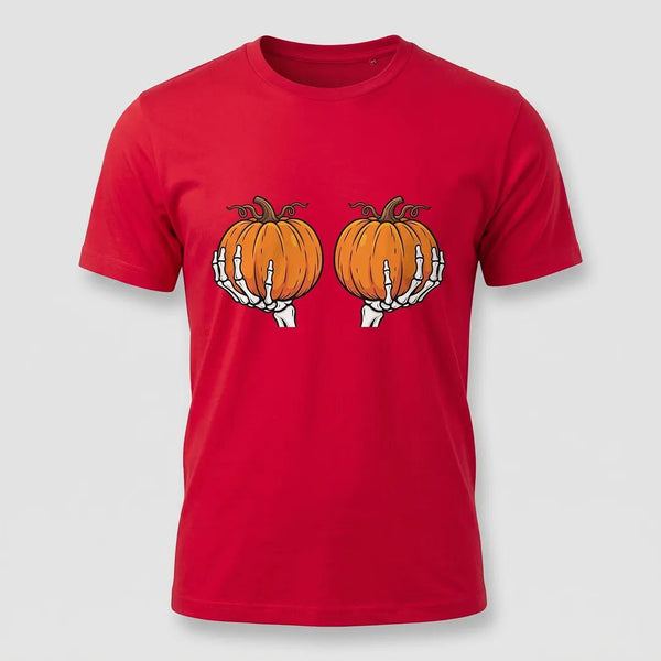 Skeleton Hands Pumpkin Halloween Graphic Tee