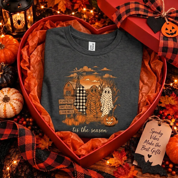 ’Tis the Season Halloween Ghost Farm Tee
