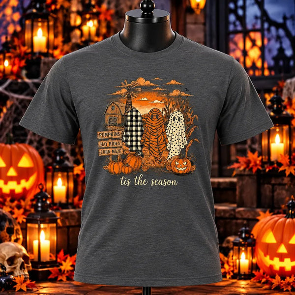 ’Tis the Season Halloween Ghost Farm Tee