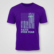Load image into Gallery viewer, Faith Over Fear Christian Flag T-Shirt
