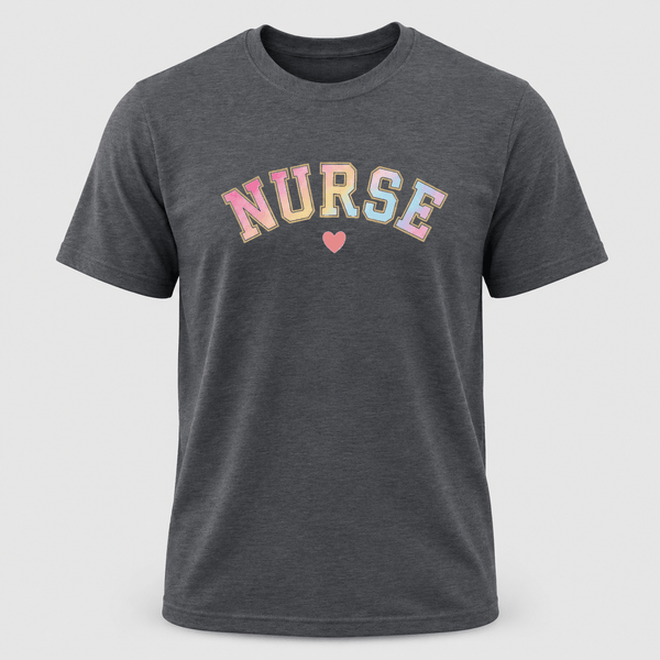 Pastel Varsity Nurse Graphic T-Shirt