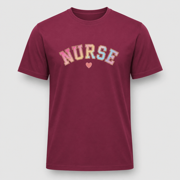 Pastel Varsity Nurse Graphic T-Shirt