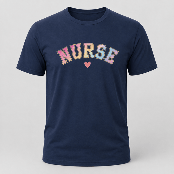Pastel Varsity Nurse Graphic T-Shirt