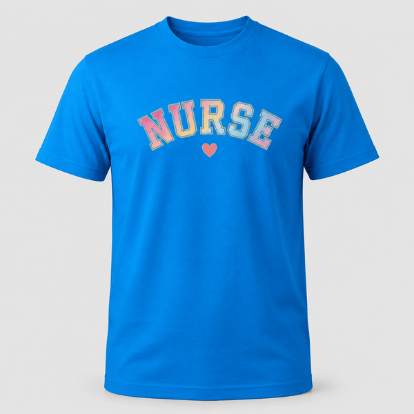 Pastel Varsity Nurse Graphic T-Shirt