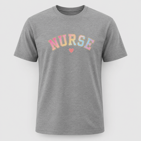 Pastel Varsity Nurse Graphic T-Shirt