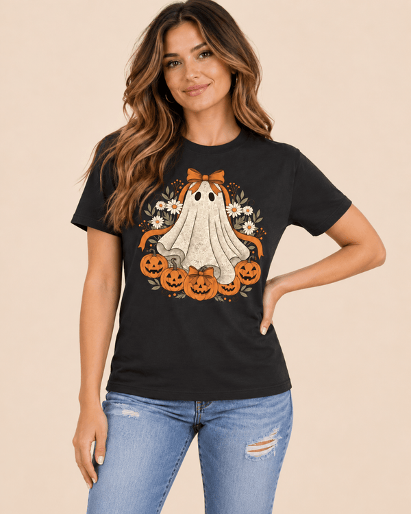 Women’s Vintage Lace Ghost Halloween Tee