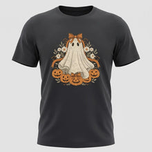 Load image into Gallery viewer, Women’s Vintage Lace Ghost Halloween Tee
