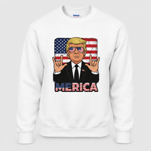 Load image into Gallery viewer, Trump Merica Sweatshirt, Funny Patriotic American Flag Pullover
